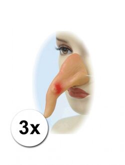 Heksen neus met wrat - 3x - Carnaval verkleed neuzen - Heksenfeestje