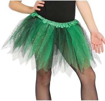 Heksen petticoat/tutu verkleed rokje - groen/zwart - 31 cm - voor meisjes - Tule onderrokjes