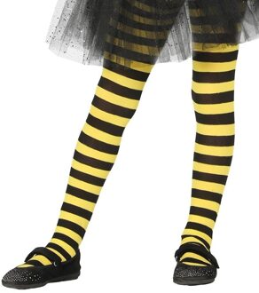 Heksen verkleedaccessoires panty maillot zwart/geel voor meisjes