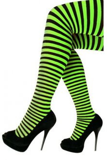 Heksen verkleedaccessoires panty maillot zwart/groen voor dames