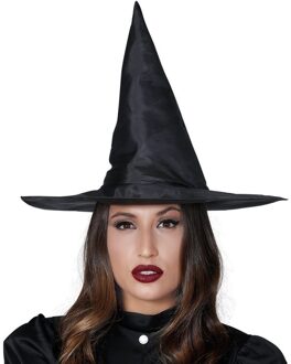 Heksenhoed zwart voor dames - Halloween/horror/carnaval - heksen - Verkleedhoofddeksels