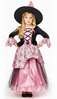 Heksenjurk Kind Roze Premium + Hoed Zwart, Roze