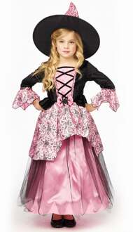 Heksenjurk Kind Roze Premium + Hoed Zwart, Roze