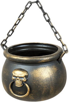 Heksenketel Skull Junior 19 Cm Polyetheen Goud/zwart