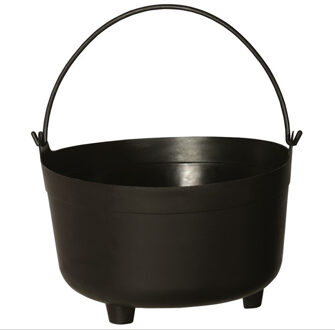 Heksenketeltje/kookpotje - zwart - D32 x H15 cm - Halloween decoratie