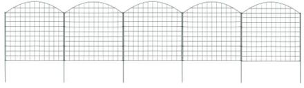 Hekset Groen - Staal - 775 x (640-785) mm - 5 panelen - 6 palen