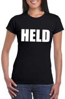 Held tekst t-shirt zwart dames XL