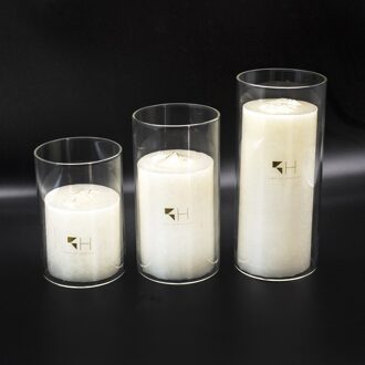 Helder Glas Kaars Houder Set Van 3 Voor Bruiloft Home Decor Houders Outdoor Evenementen Φ8.0 * H12/15/18 Cm voor Kaars Dia. Tot 7.8Cm