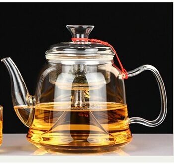 Helder Glas Theepot Open Fire Verwarming Thee Stoom Hittebestendig Grote Capaciteit Hittebestendige Melk Theepot Thee Set 1200ml