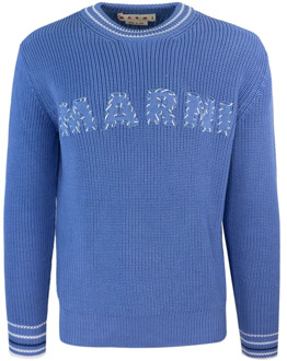 Heldere Blauwe Crewneck Sweater Marni , Blue , Heren - L,M