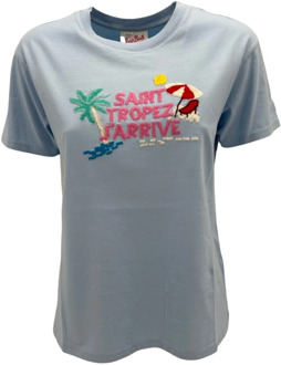 Heldere Blauwe Saint Tropez T-shirt MC2 Saint Barth , Blue , Dames - L,M,S