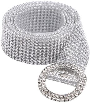 Heldere Glanzende Dames Riem Taille Keten Luxe Zoete Taille Riem Mode Riemen Vol Diamanten Strass Kristal Riem ovaal gesp
