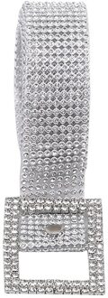 Heldere Glanzende Dames Riem Taille Keten Luxe Zoete Taille Riem Mode Riemen Vol Diamanten Strass Kristal Riem Rectangular gesp