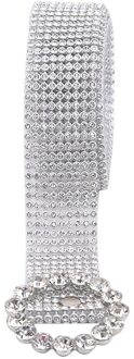 Heldere Glanzende Dames Riem Taille Keten Luxe Zoete Taille Riem Mode Riemen Vol Diamanten Strass Kristal Riem zilver-kleur