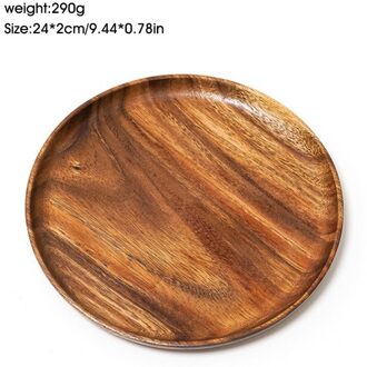Hele Hout Lovesickness Hout Massief Houten Pan Plaat Fruit Gerechten Schotel Thee Dienblad Dessert Diner Plaat Ronde Vorm Servies 24cm