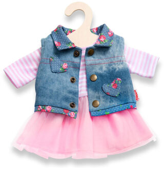 Heless Poppenkleding Jurk Met Jeansgilet 28-35 Cm Multikleur