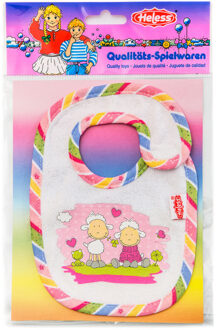 Heless poppenslabber wit/roze 17,5 x 12,5 cm