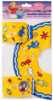 Heless Poppenzwemband En Zwemvleugels Blauw 35-45 Cm