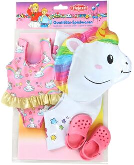 Heless Roze Zwemset Eenhoorn Voor Poppen Van 35-45 Cm 3-delig