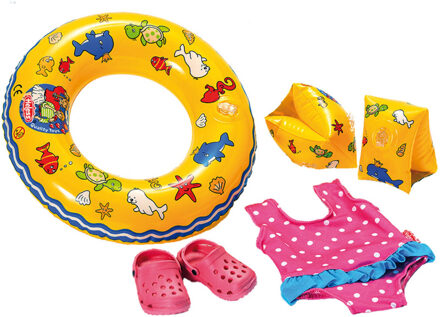 Heless Zwemset Poppen Roze, Blauw 35-45 Cm