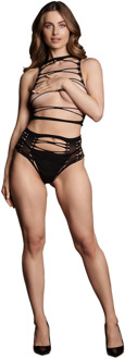 Helike XLV - Twee Delige met Open Cups, Crop Top en Pantie - One Size