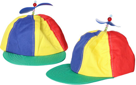 Helikopterpetten - 2x - propeller?- gekleurd - voor volwassenen - polyester - propellerpet
