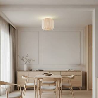 Helin plafondlamp, beige, stof, Ø 35 cm