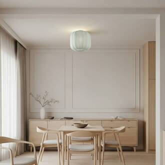 Helin plafondlamp, blauw, stof, Ø 35 cm lichtblauw