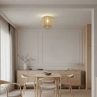 Helin plafondlamp, grijs, stof, Ø 35 cm