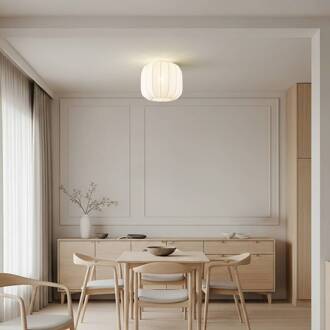 Helin plafondlamp, wit, stof, Ø 35 cm