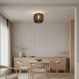 Helin plafondlamp, zwart, stof, Ø 35 cm