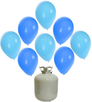 Helium ballonnen & tank - 30x stuks - blauw - babyshower - verjaardag - versiering