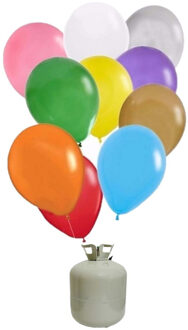 Helium ballonnen & tank - 30x stuks - multi color - verjaardag - versiering