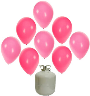 Helium ballonnen & tank - 30x stuks - roze - babyshower - verjaardag - versiering