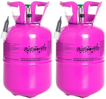 Helium gas tank/cilinder - 2x - voor ca. 50 ballonnen/22 folieballonnen - ballonnen laten zweven