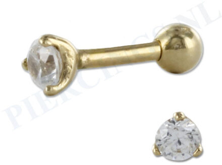 Helix goud 14 karaat met kristal