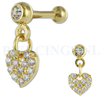 Helix goud kleur hangend hart kristallen