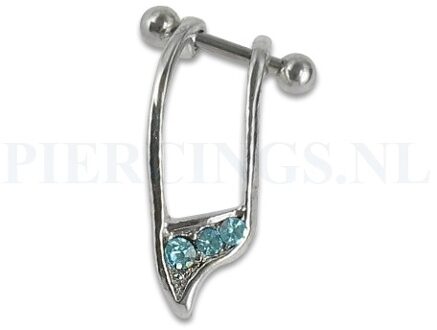 Helix rechts hanger aquamarijn