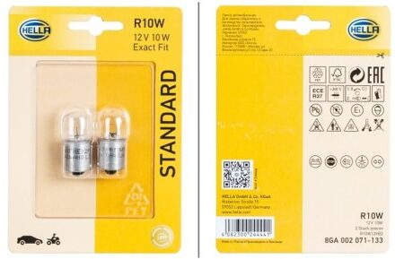 Hella Standard R10W, 12V10W (2 stuks) 8GA002071133