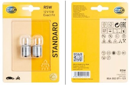 Hella Standard R5W, 12V5W (2 stuks) 8GA002071123