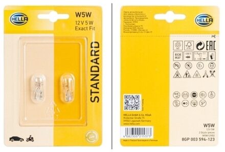 Hella Standard W5W, 12V5W (2 stuks) 8GP003594123