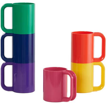 Heller Max Mokken set 6-delig - Ø73mm - H 108mm - Regenboog Multicolor