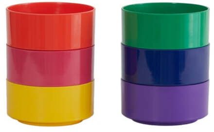 Heller Max Schalen set 6-delig - Ø127mm - H 57mm - Regenboog Multicolor