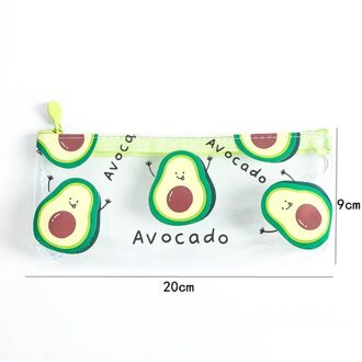 Hello Avocado Potlood Tas Transparante Cartoon Fruit Pen Case Organizer Pouch Voor Pennen Gum Briefpapier School groot avocado