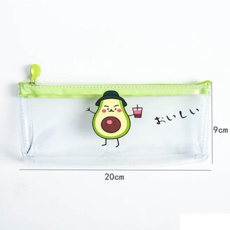 Hello Avocado Potlood Tas Transparante Cartoon Fruit Pen Case Organizer Pouch Voor Pennen Gum Briefpapier School Hat avocado