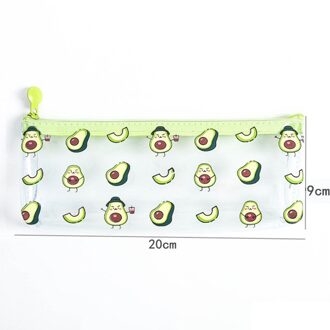 Hello Avocado Potlood Tas Transparante Cartoon Fruit Pen Case Organizer Pouch Voor Pennen Gum Briefpapier School klein avocado