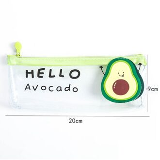 Hello Avocado Potlood Tas Transparante Cartoon Fruit Pen Case Organizer Pouch Voor Pennen Gum Briefpapier School