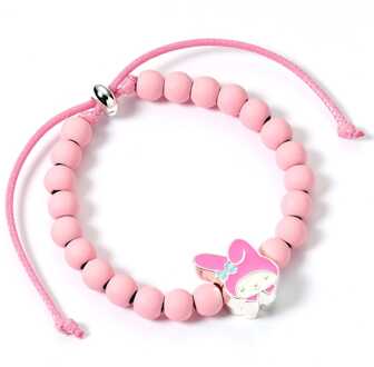 Hello Kitty Bracelet pink beads with My Melody Charm 21 cm