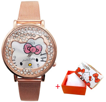 hello kitty children watch stainless steel strap diamond children watch student cartoon watch fashion cute girl children watch
