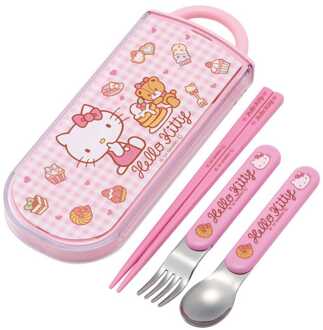 Hello Kitty Chopsticks & Spoon & Fork Set Sweety pink